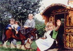 Miniature gypsy caravan and children's bygone play village - reopening soon!