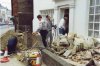 Main electric cable being installed by front boundary wall - now exhibition entrance