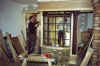 Construction of the street scene on the ground floor. Originally this was the dining room of the old house.